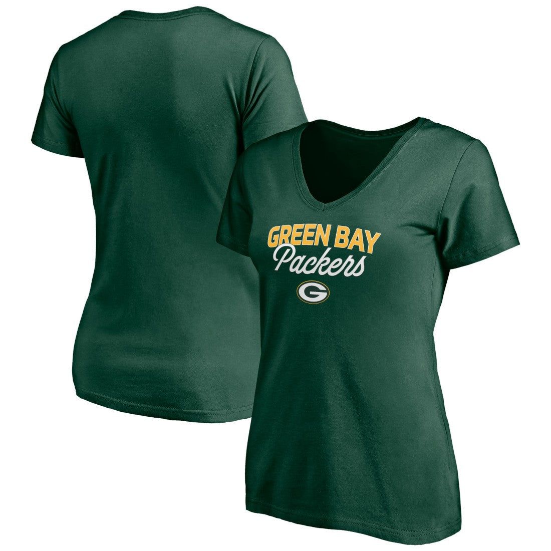 Green Bay Packers Women's Depth Chart V-Neck T-Shirt Green - NFL