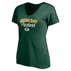 Green Bay Packers Women's Depth Chart V-Neck T-Shirt Green - NFL