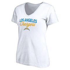 Los Angeles Chargers Women's Depth Chart V-Neck T-Shirt White - NFL