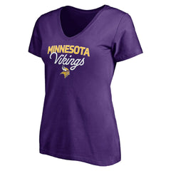Minnesota Vikings Women's Depth Chart V-Neck T-Shirt Purple - NFL