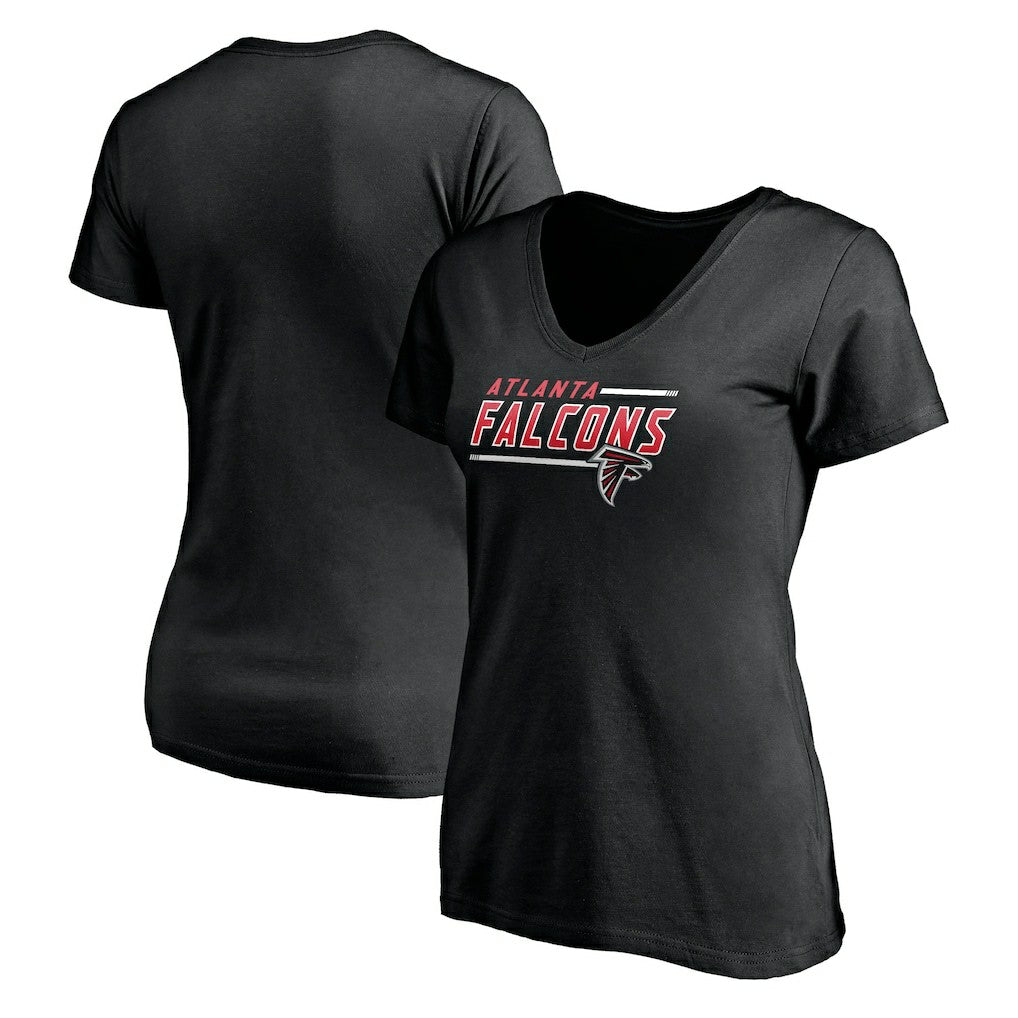 Atlanta Falcons Women's Mascot In Bounds V-Neck T-Shirt Black - NFL