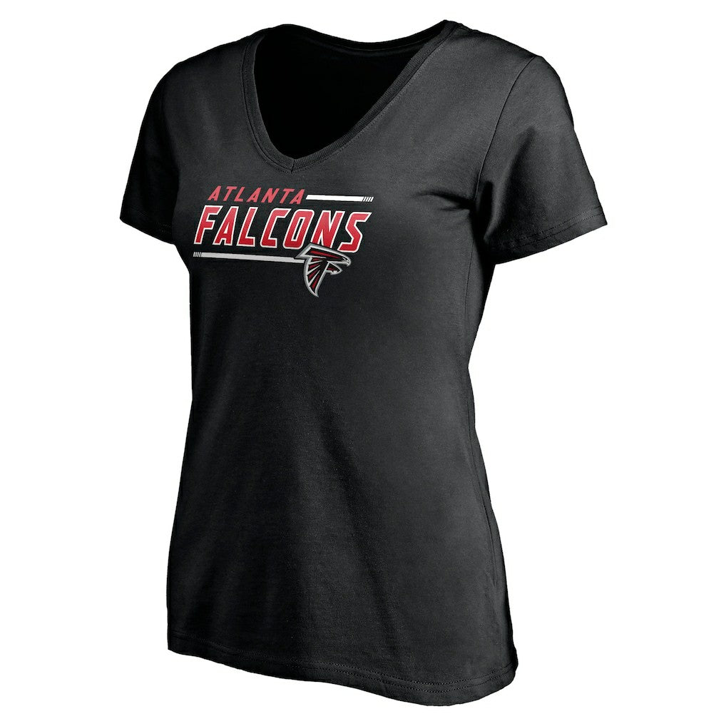 Atlanta Falcons Women's Mascot In Bounds V-Neck T-Shirt Black - NFL