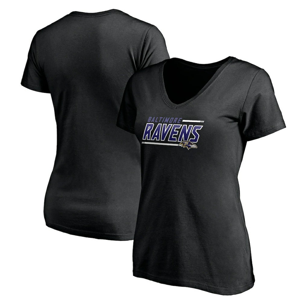 Baltimore Ravens Women's Mascot In Bounds V-Neck T-Shirt Black - NFL