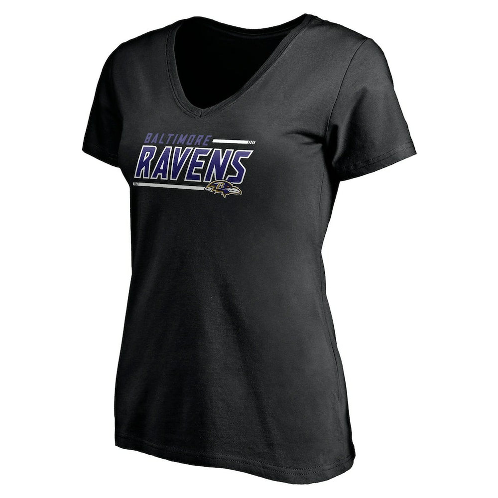 Baltimore Ravens Women's Mascot In Bounds V-Neck T-Shirt Black - NFL