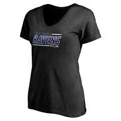 Baltimore Ravens Women's Mascot In Bounds V-Neck T-Shirt Black - NFL