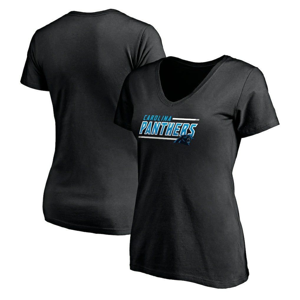 Carolina Panthers Women's Mascot In Bounds V-Neck T-Shirt Black - NFL