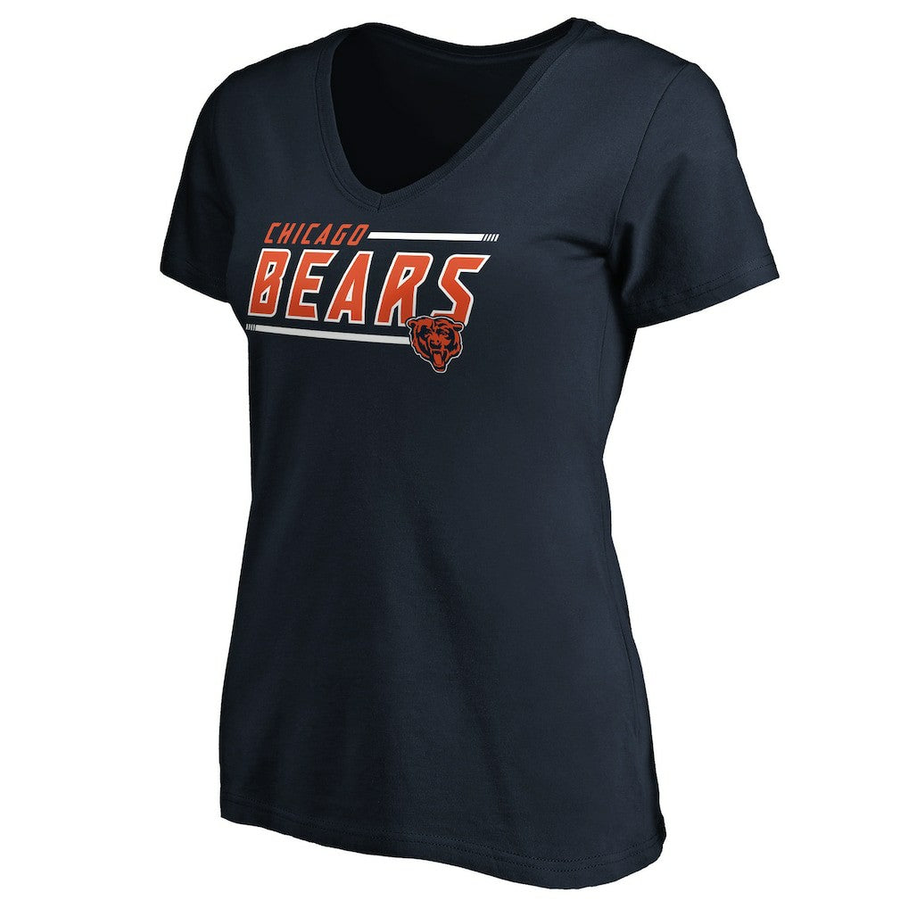 Chicago Bears Women's Mascot In Bounds V-Neck T-Shirt Navy - NFL