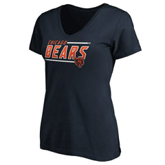 Chicago Bears Women's Mascot In Bounds V-Neck T-Shirt Navy - NFL