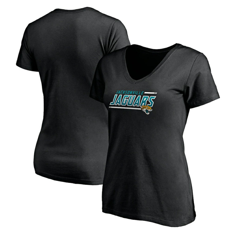 Jacksonville Jaguars Women's Mascot In Bounds V-Neck T-Shirt Black - NFL