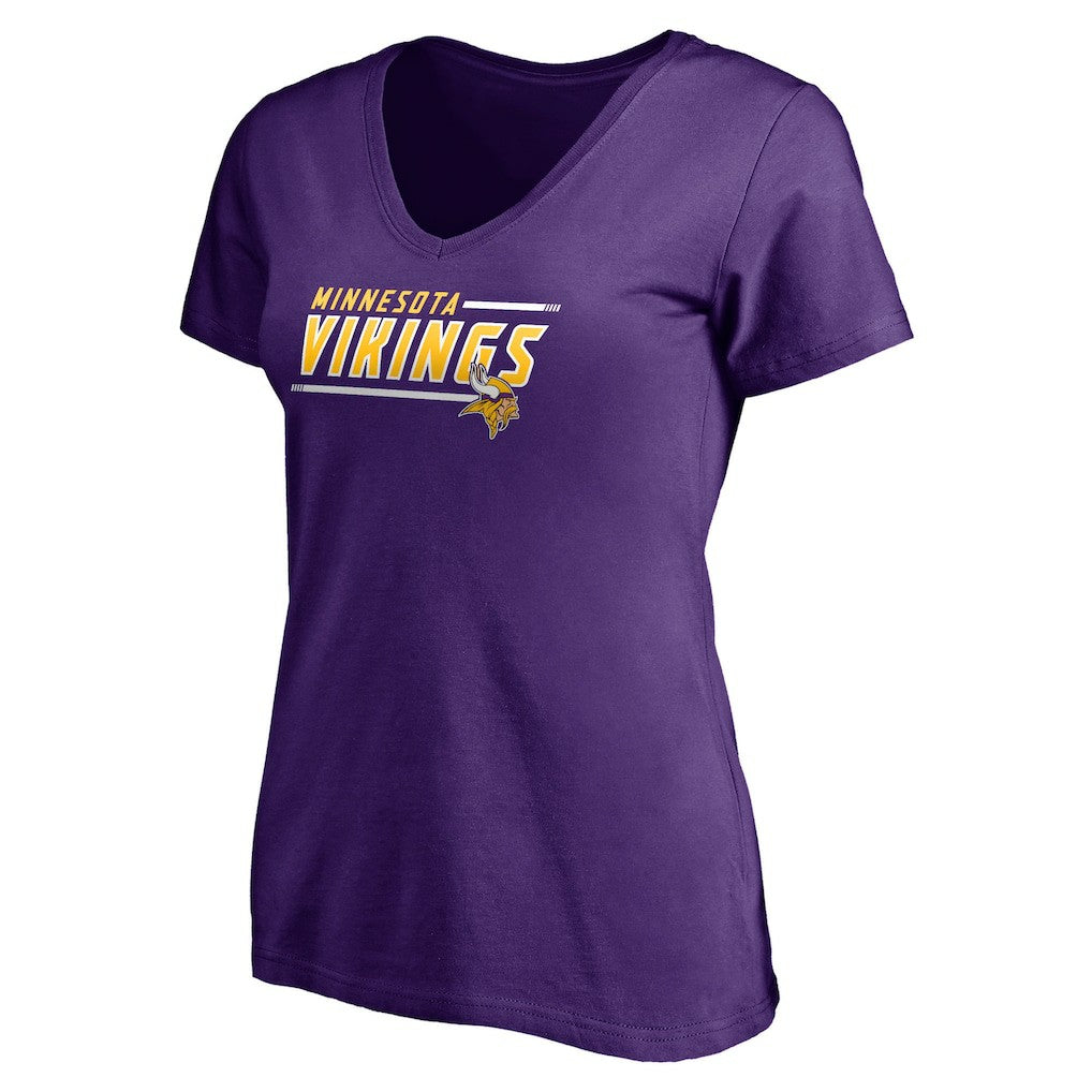 Minnesota Vikings Women's Mascot In Bounds V-Neck T-Shirt Purple - NFL