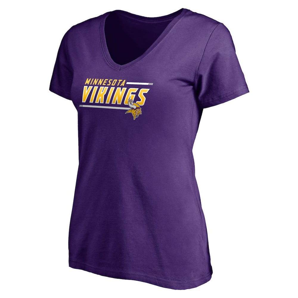 Minnesota Vikings Women's Mascot In Bounds V-Neck T-Shirt Purple - NFL