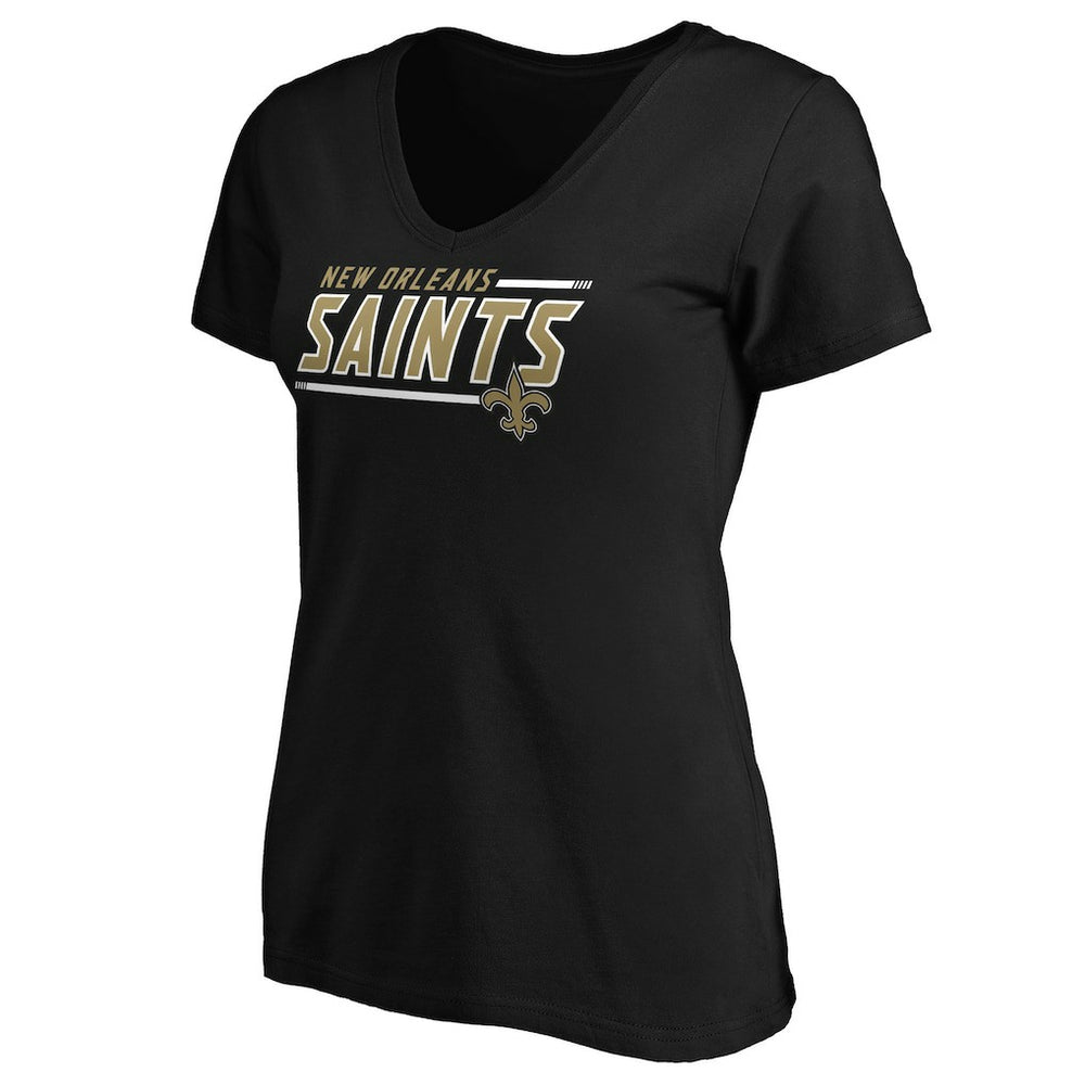New Orleans Saints Women's Mascot In Bounds V-Neck T-Shirt Black - NFL