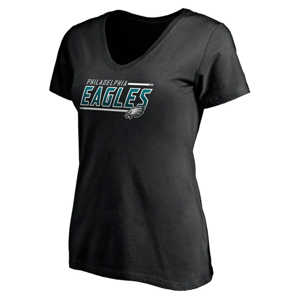 Philadelphia Eagles Women's Mascot In Bounds V-Neck T-Shirt Black - NFL