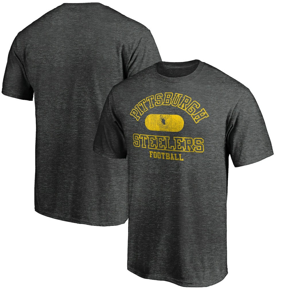 Pittsburgh Steelers Varsity Issued Throwback T-Shirt Heather Charcoal - NFL