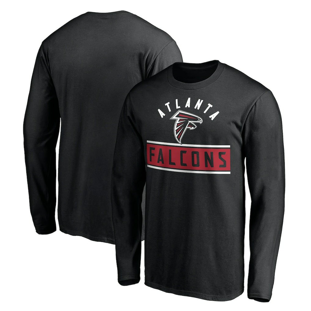 Atlanta Falcons Team Arch Knockout Long Sleeve T-Shirt Black - NFL