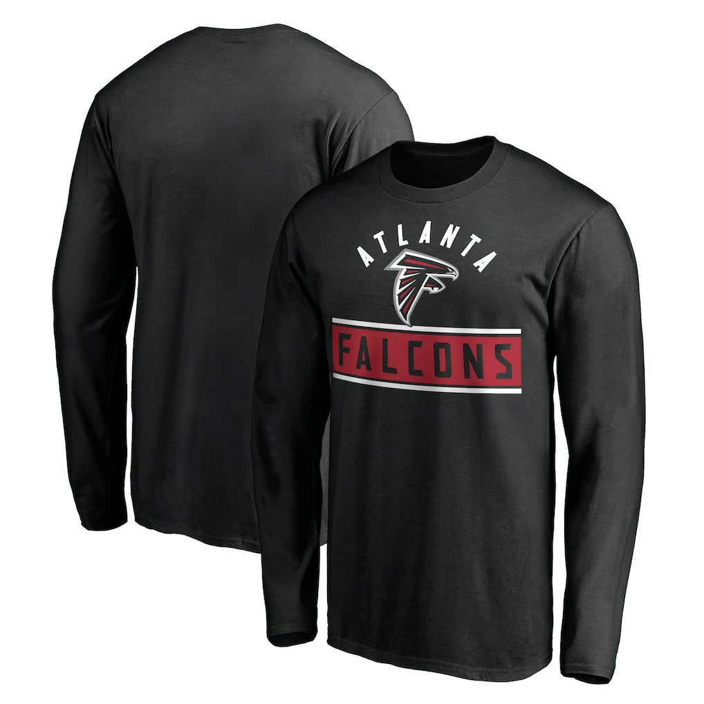 Atlanta Falcons Team Arch Knockout Long Sleeve T-Shirt Black - NFL