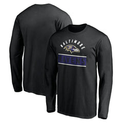 Baltimore Ravens Team Arch Knockout Long Sleeve T-Shirt Black - NFL