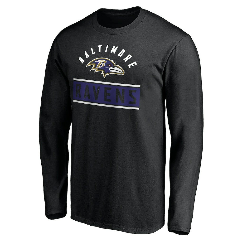 Baltimore Ravens Team Arch Knockout Long Sleeve T-Shirt Black - NFL