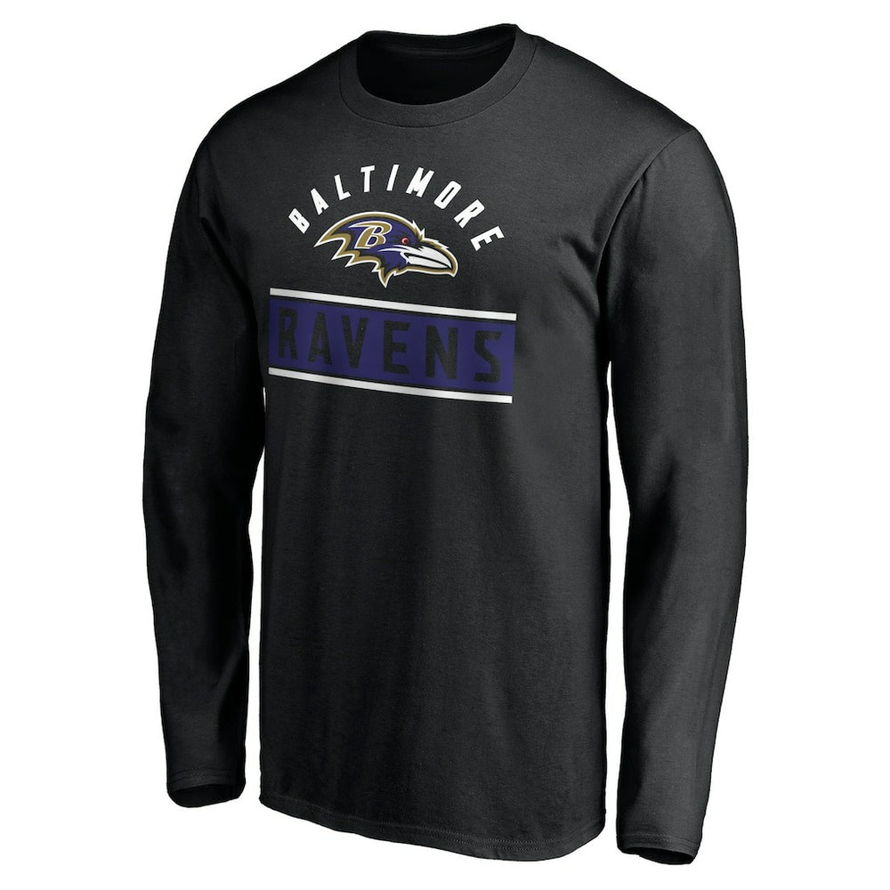 Baltimore Ravens Team Arch Knockout Long Sleeve T-Shirt Black - NFL