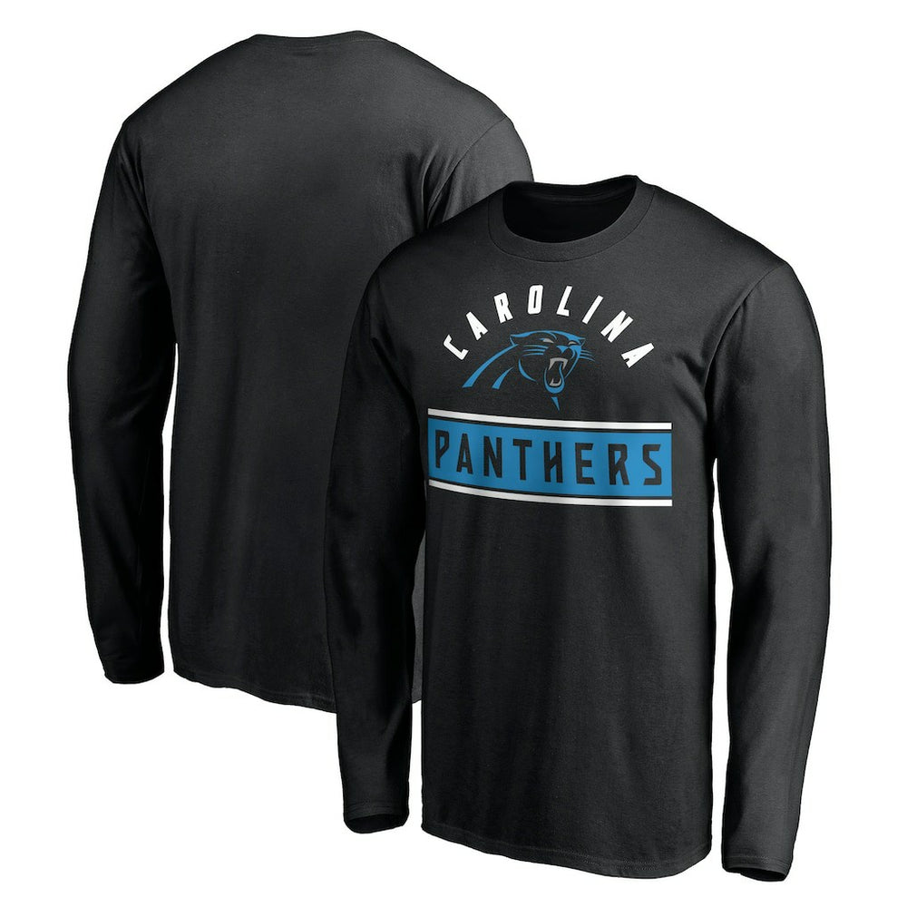 Carolina Panthers Team Arch Knockout Long Sleeve T-Shirt Black - NFL