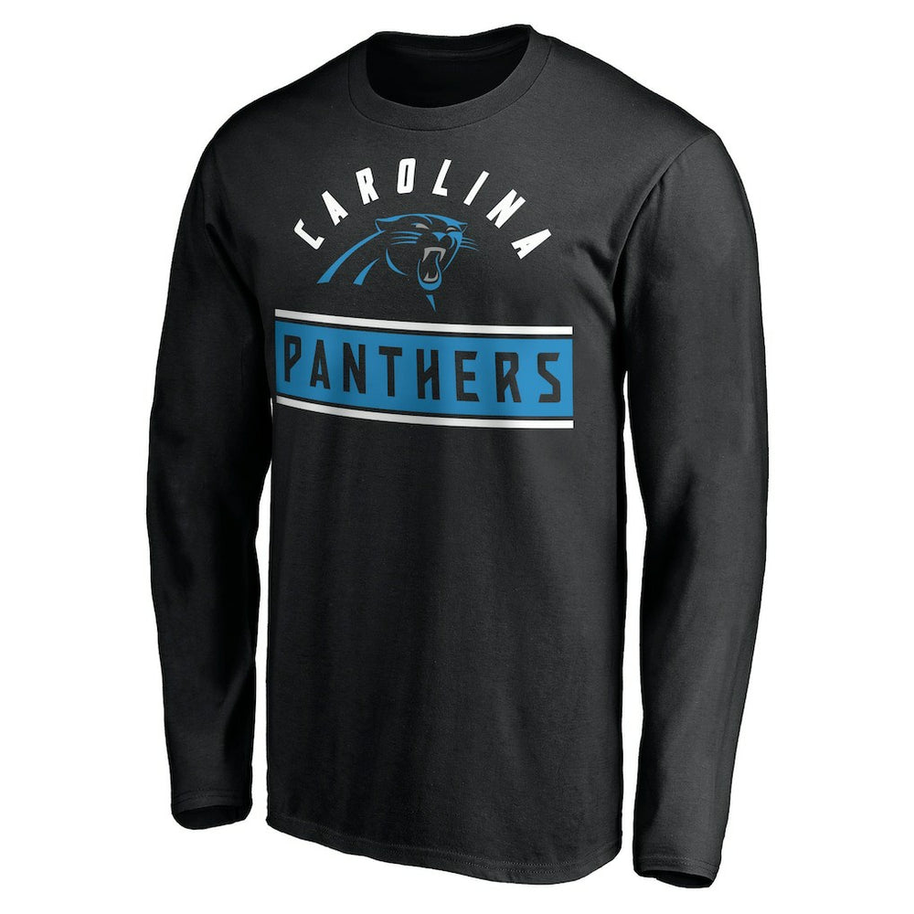 Carolina Panthers Team Arch Knockout Long Sleeve T-Shirt Black - NFL