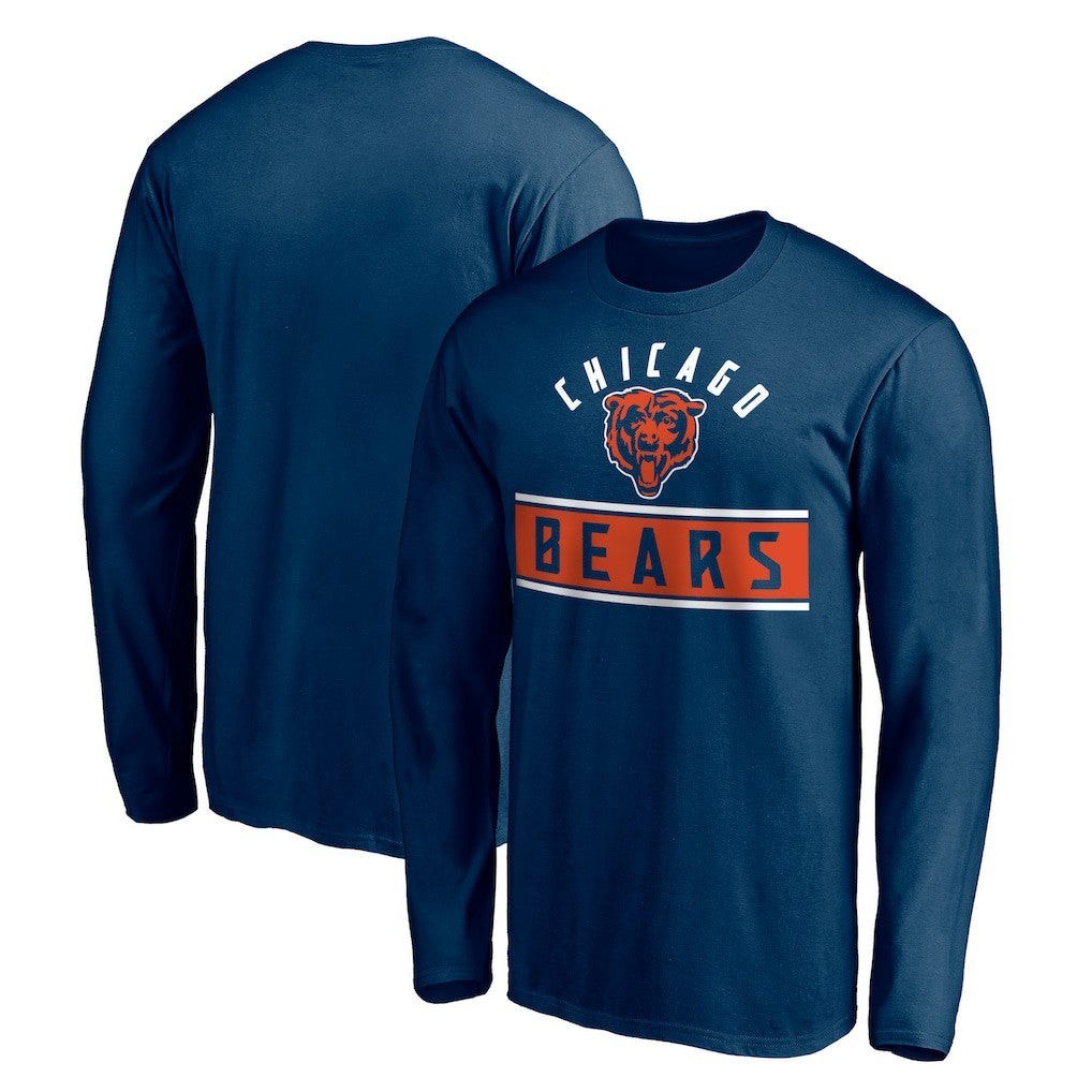 Chicago Bears Team Arch Knockout Long Sleeve T-Shirt Navy - NFL