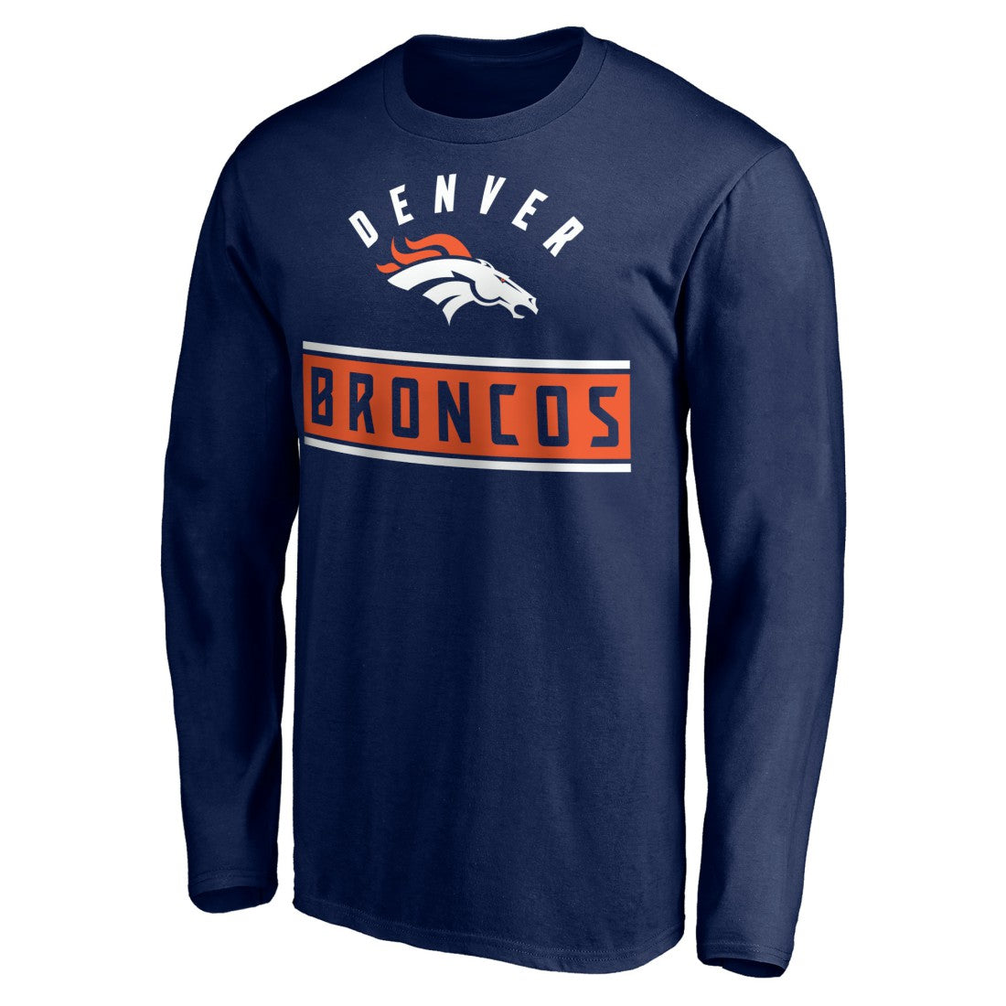 Denver Broncos Team Arch Knockout Long Sleeve T-Shirt Navy - NFL