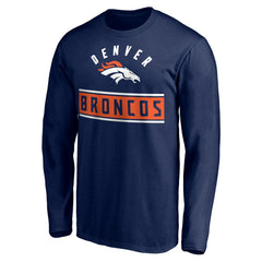 Denver Broncos Team Arch Knockout Long Sleeve T-Shirt Navy - NFL