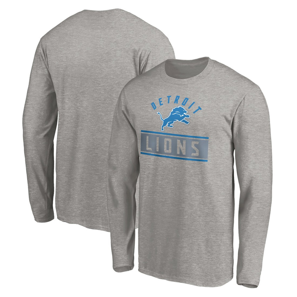 Detroit Lions Team Arch Knockout Long Sleeve T-Shirt Heather Gray - NFL