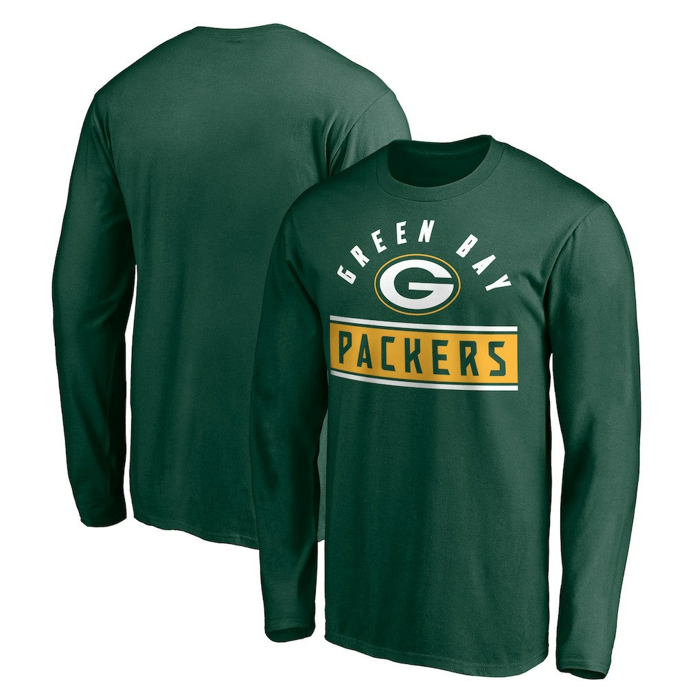 Green Bay Packers Team Arch Knockout Long Sleeve T-Shirt Green - NFL