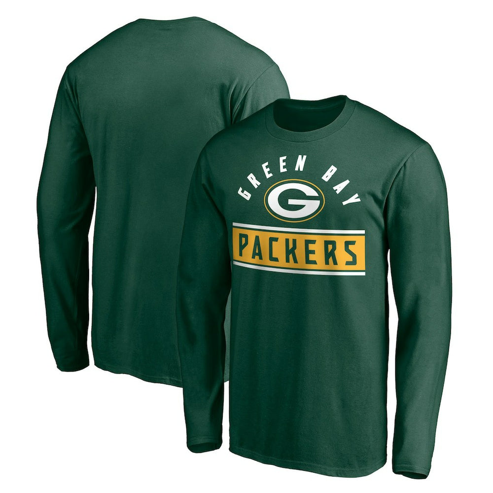 Green Bay Packers Team Arch Knockout Long Sleeve T-Shirt Green - NFL