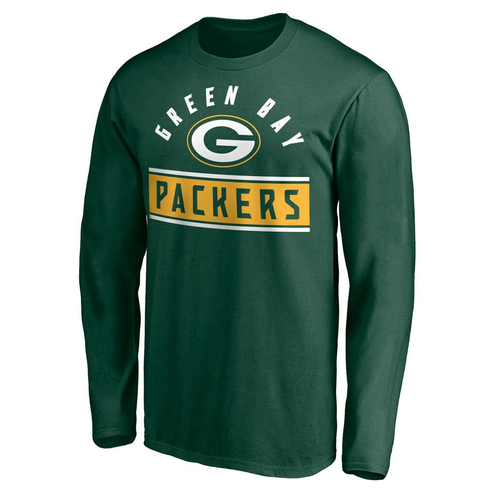 Green Bay Packers Team Arch Knockout Long Sleeve T-Shirt Green - NFL