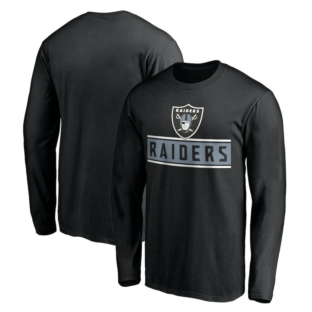 Las Vegas Raiders Team Arch Knockout Long Sleeve T-Shirt Black - NFL