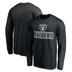 Las Vegas Raiders Team Arch Knockout Long Sleeve T-Shirt Black - NFL