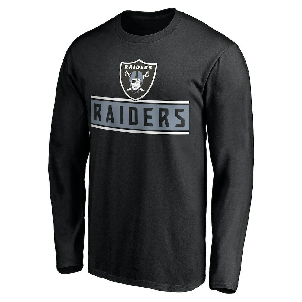 Las Vegas Raiders Team Arch Knockout Long Sleeve T-Shirt Black - NFL