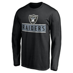 Las Vegas Raiders Team Arch Knockout Long Sleeve T-Shirt Black - NFL
