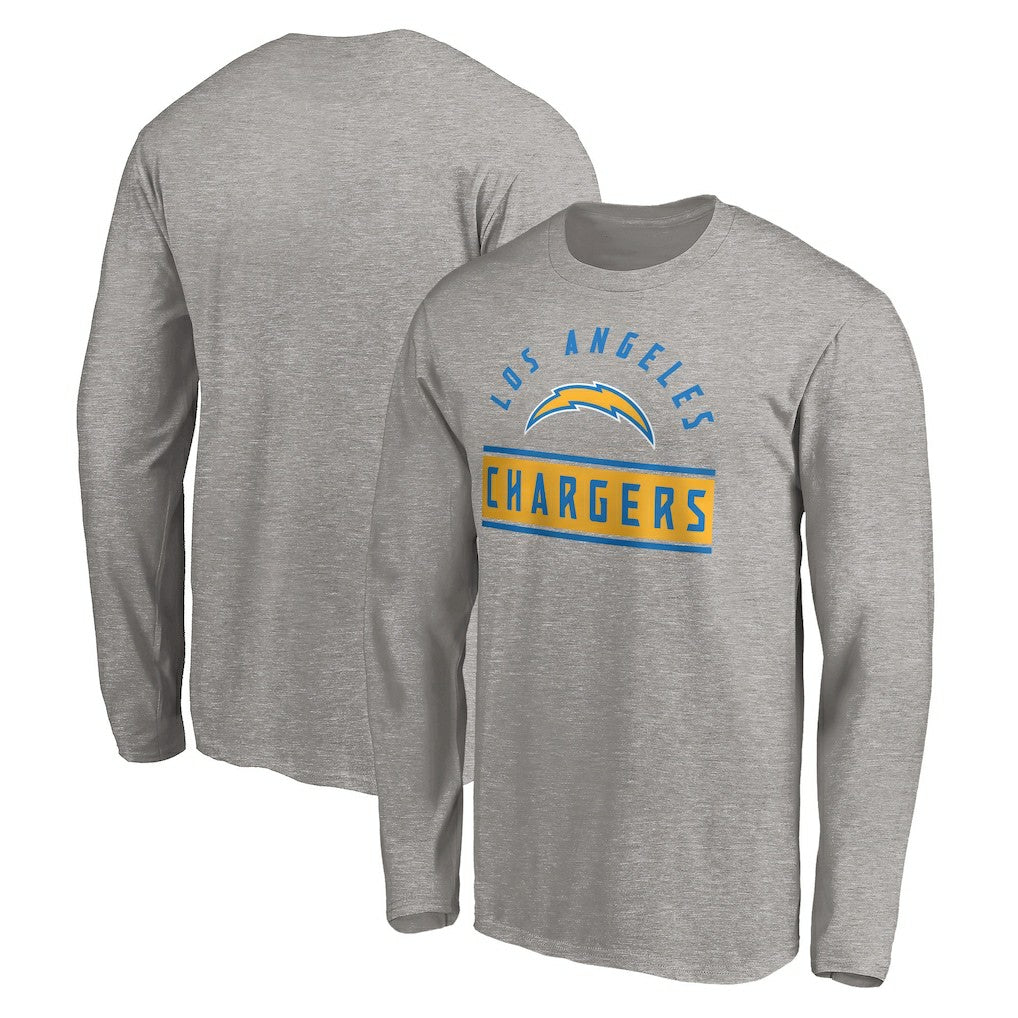 Los Angeles Chargers Team Arch Knockout Long Sleeve T-Shirt Heather Gray - NFL