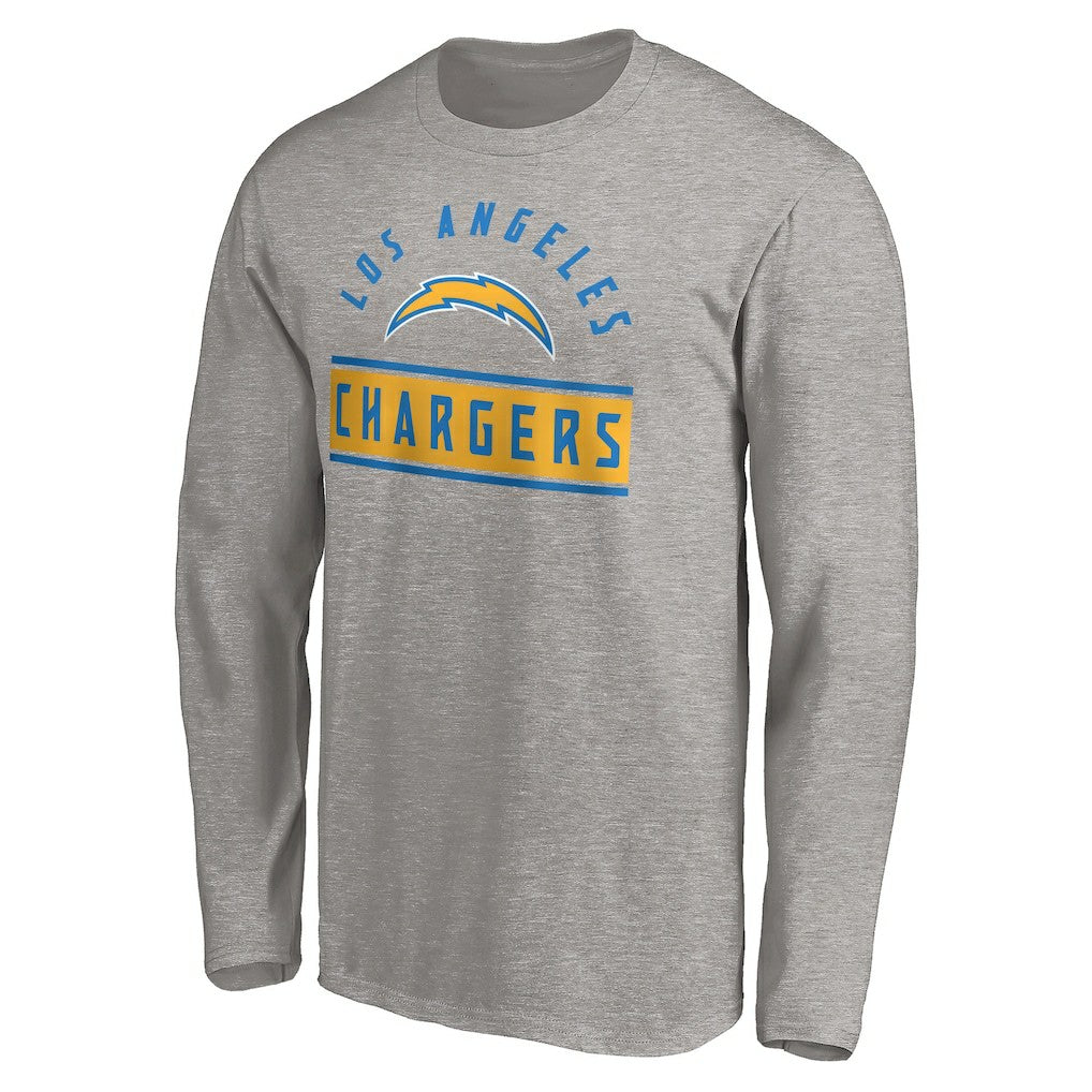 Los Angeles Chargers Team Arch Knockout Long Sleeve T-Shirt Heather Gray - NFL