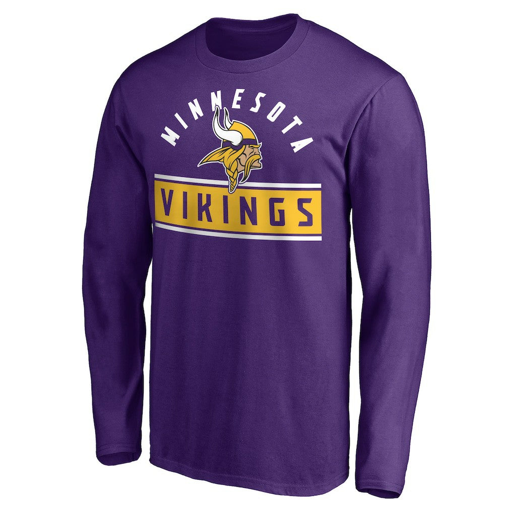 Minnesota Vikings Team Arch Knockout Long Sleeve T-Shirt Purple - NFL
