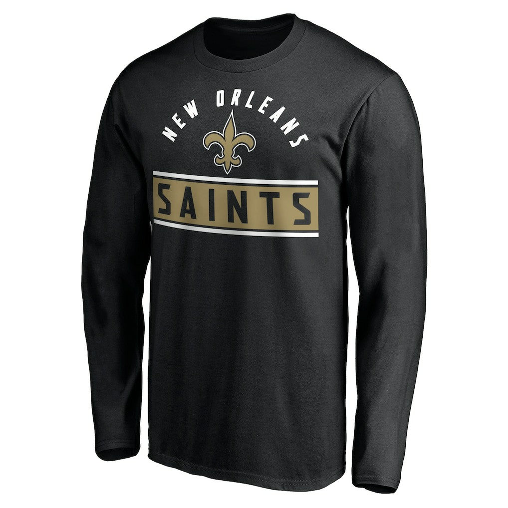 New Orleans Saints Team Arch Knockout Long Sleeve T-Shirt Black - NFL