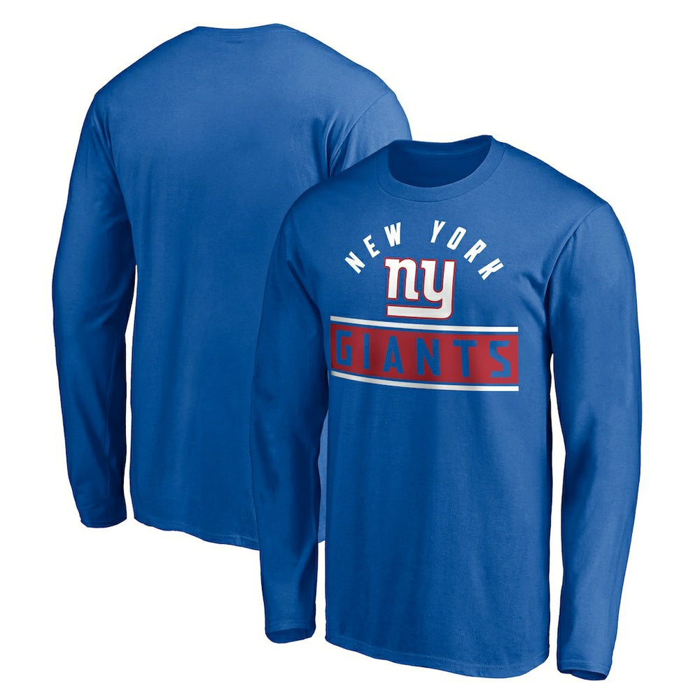 New York Giants Team Arch Knockout Long Sleeve T-Shirt Royal - NFL