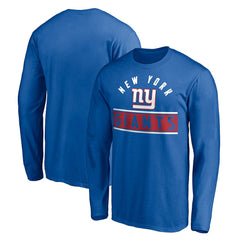 New York Giants Team Arch Knockout Long Sleeve T-Shirt Royal - NFL