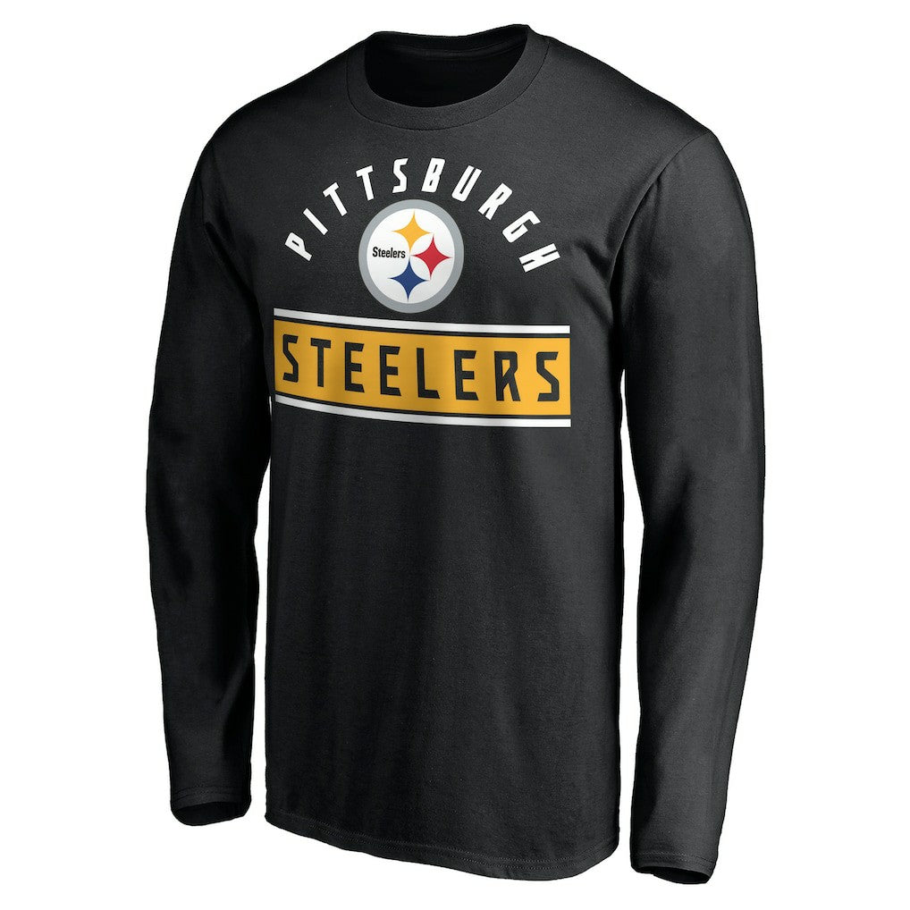 Pittsburgh Steelers Team Arch Knockout Long Sleeve T-Shirt Black - NFL