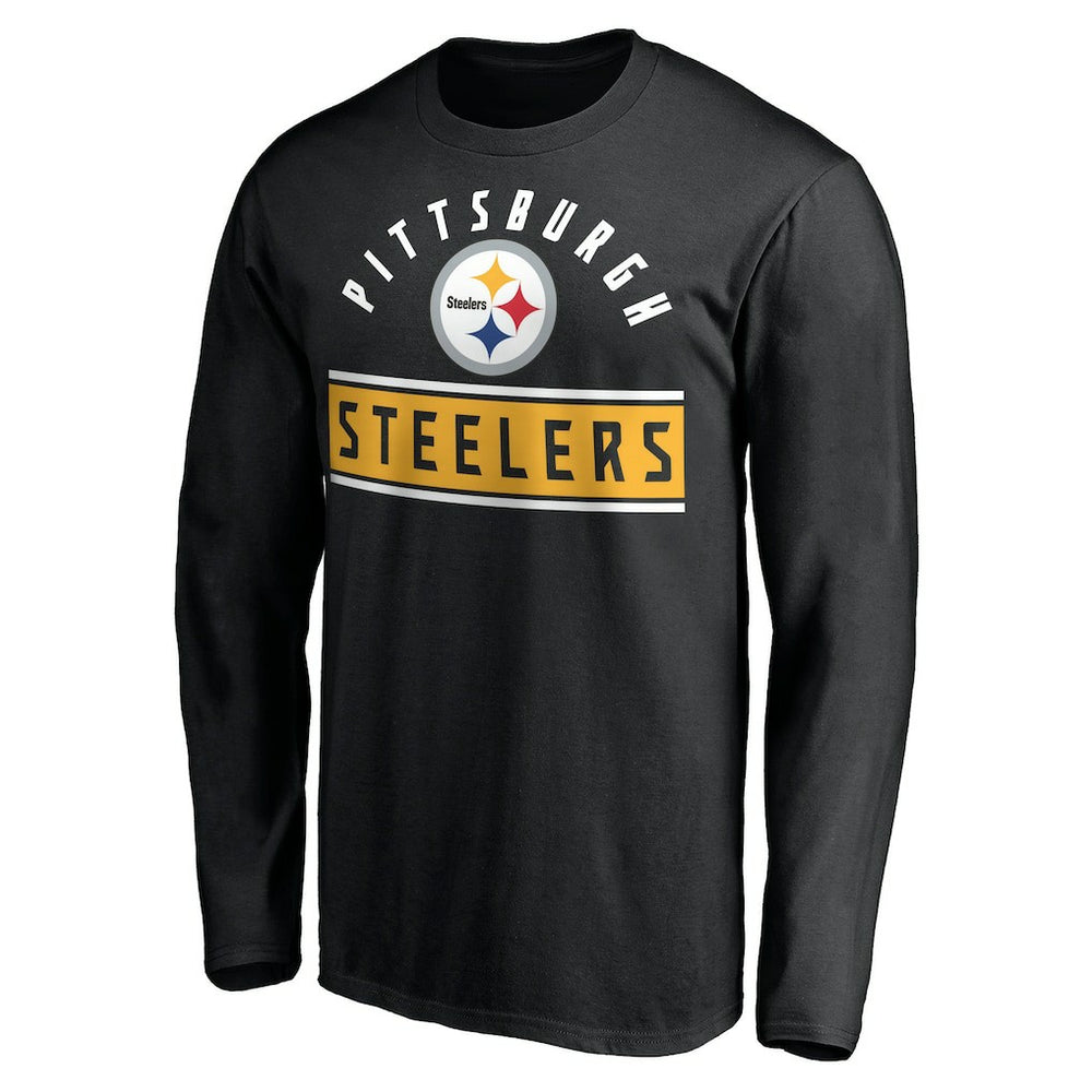 Pittsburgh Steelers Team Arch Knockout Long Sleeve T-Shirt Black - NFL