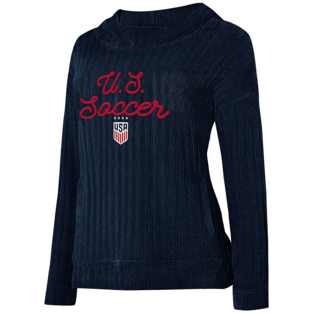 USWNT Concepts Sport Women's Linger Long Sleeve Hooded Top - Navy