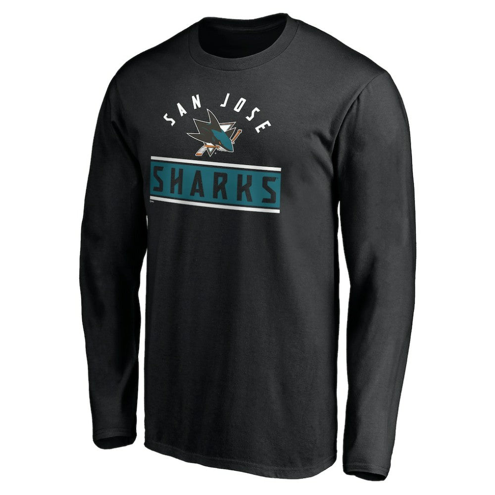 San Jose Sharks - Team Arch Knockout Long Sleeve T-Shirt Black