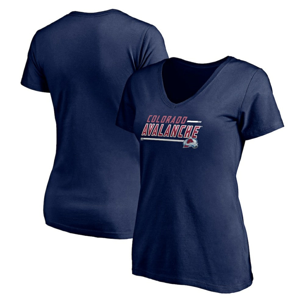 Colorado Avalanche - Women's Mascot In Bounds V-Neck T-Shirt Navy