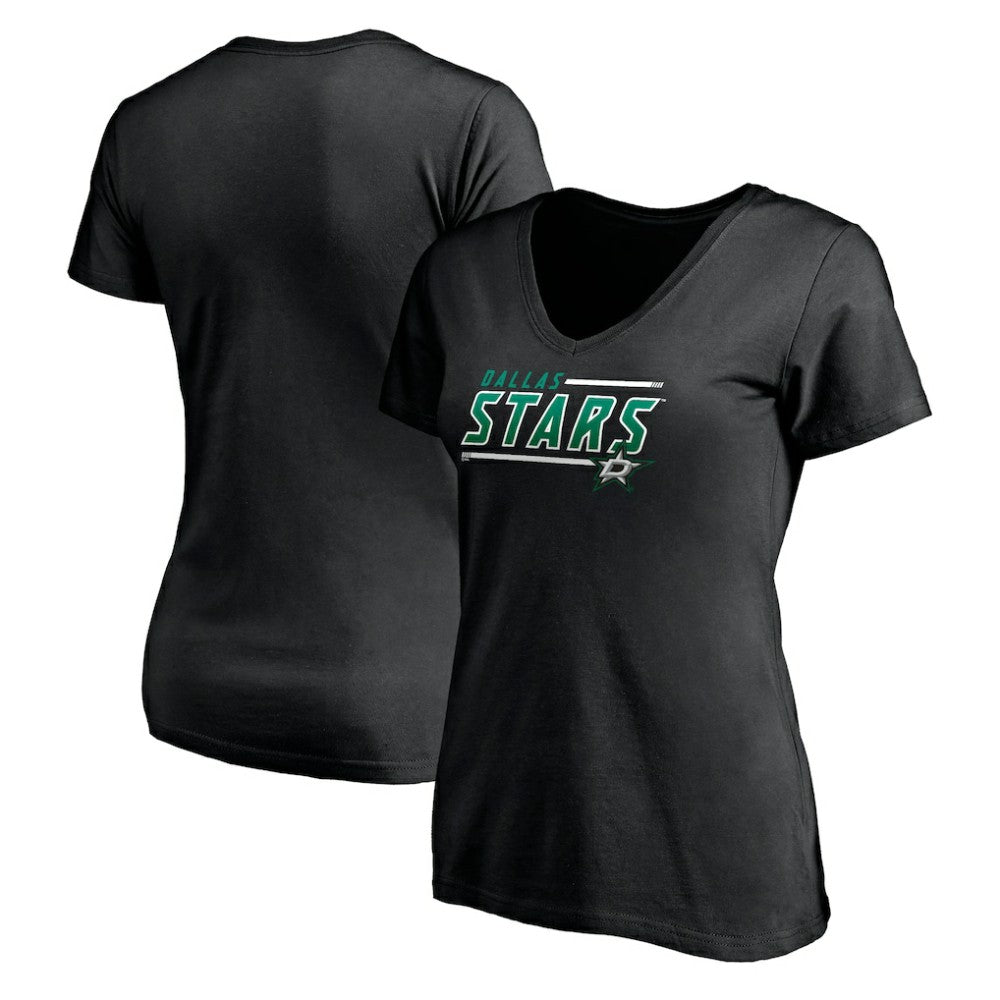 Dallas Stars - Women's Mascot In Bounds V-Neck T-Shirt Black
