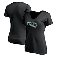 Dallas Stars - Women's Mascot In Bounds V-Neck T-Shirt Black