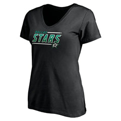 Dallas Stars - Women's Mascot In Bounds V-Neck T-Shirt Black